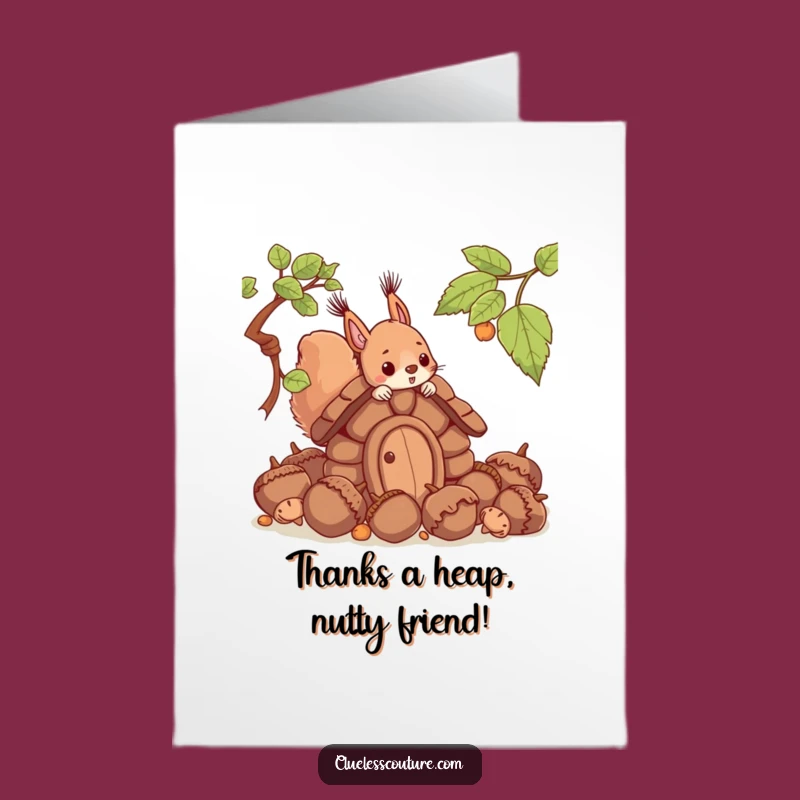 Funny Free Printable Squirrel Thank You Card: Acorn House DIY Downloadable Gift