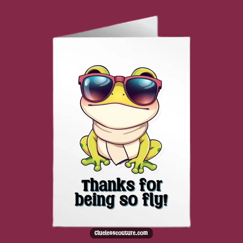 Free Printable Frog Fashion Thank You Card: Smooth Downloadable Gift
