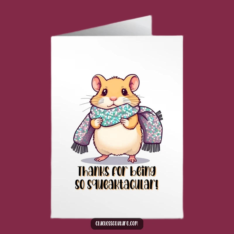 Free Printable Hamster Runway Thank You Card: Humorous Downloadable Gift