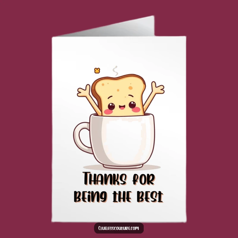 Free Printable Toast Thank You Card: Coffee Splash Gratitude - Funny Downloadable Gift
