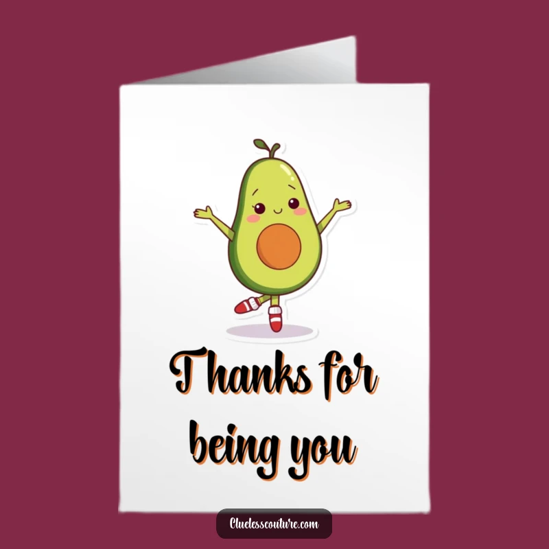 Free Printable Thank You Card: Avocado Ballet Thanks Downloadable