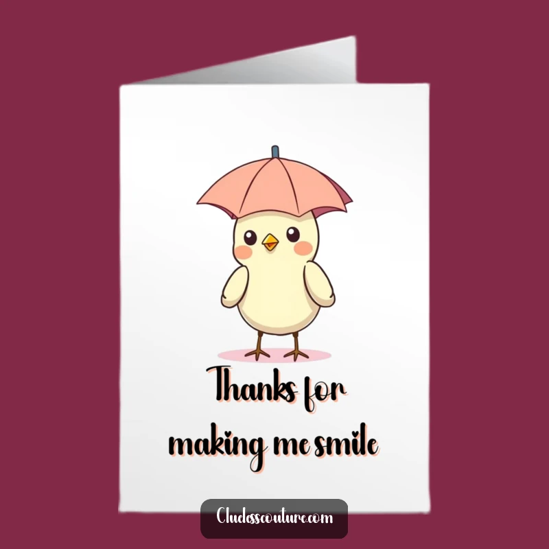 Free Printable Thank You Card: Bird's Umbrella Hat, Heartfelt & Humorous Downloadable