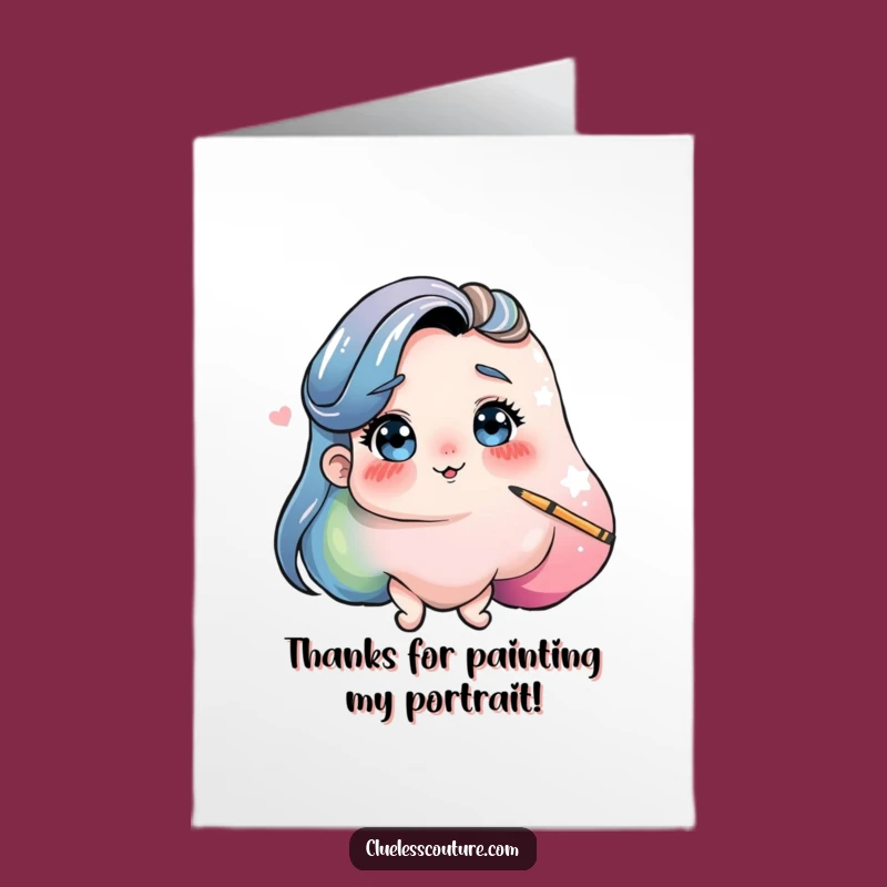 Free Printable Thank You Card: Paint Blob Art DIY Downloadable Funny Gift
