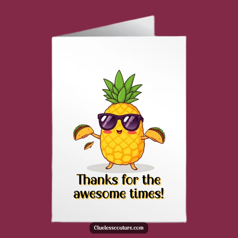 Fun Pineapple Taco Juggling Free Printable Thank You Card - Downloadable