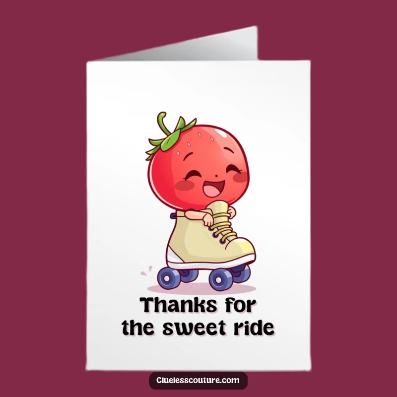 Free Printable Thank You Card: Strawberry's Skate Adventure, A Cheerful Downloadable Gift