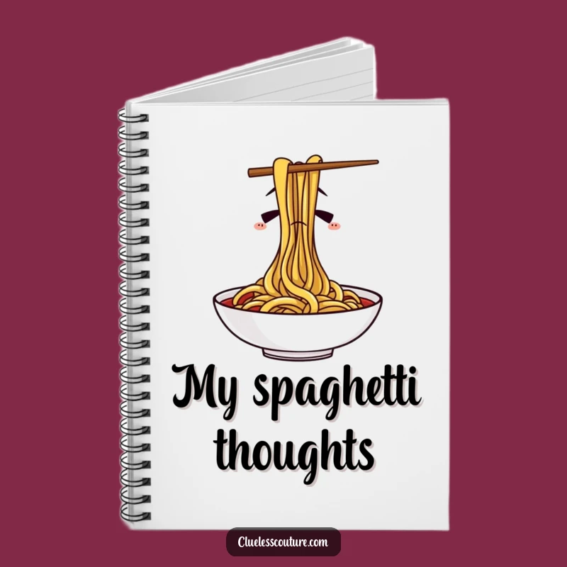 Funny Confused Chopsticks Spaghetti Notebook - Hilarious Gift for Writers