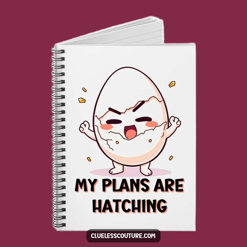 Funny Determined Egg Cracking Notebook - Breakfast Character Journal Gift