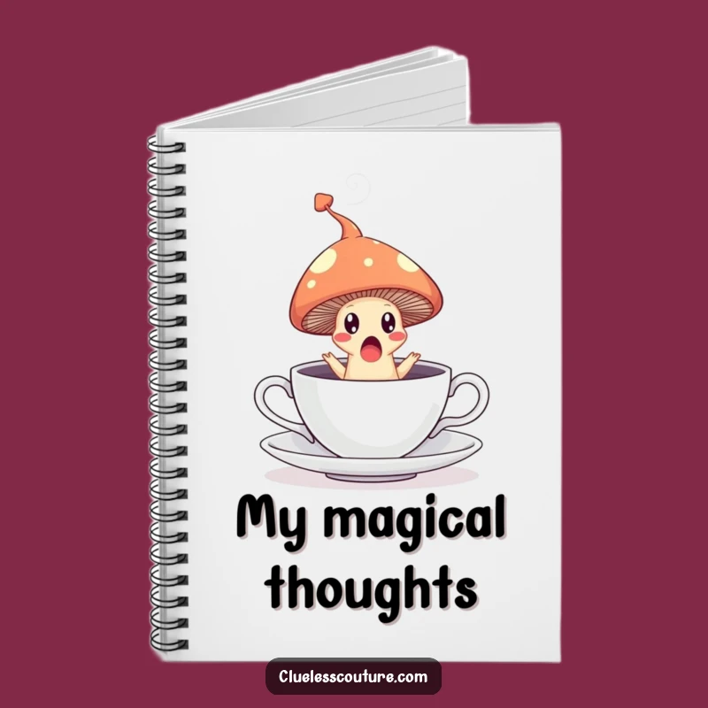 Funny Mushroom Teacup Notebook: Surprised Leaper - Jot Down Funny Ideas!