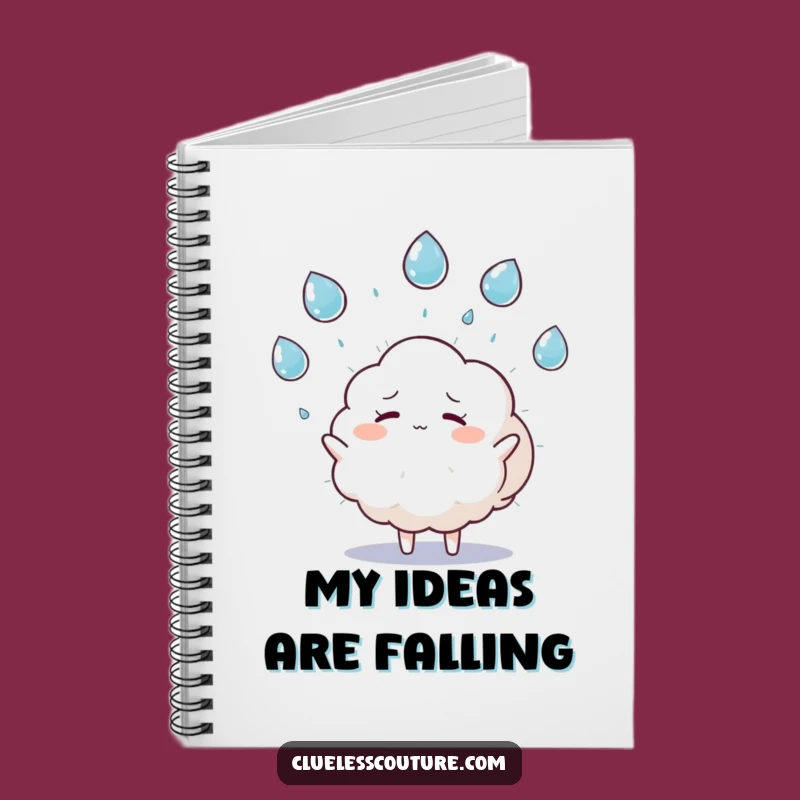 Funny Overwhelmed Cloud Notebook: Jot Down Thoughts with Juggling Raindrops