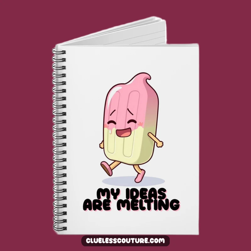 Funny Melting Popsicle Notebook - Clumsy Cartoon Character Journal Gift