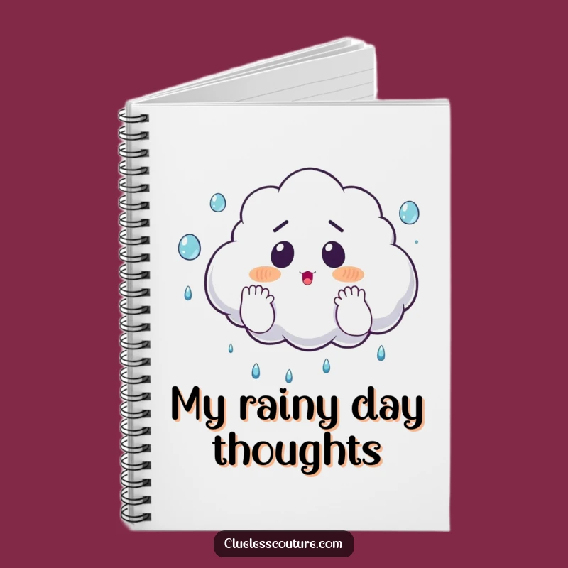 Funny Surprised Cloud Juggling Raindrops Notebook, Journal for Whimsical Thoughts