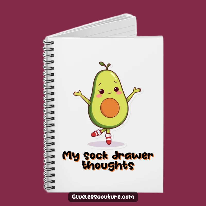 Funny Avocado Ballet Notebook: Jot Down Moves with Shy Flair