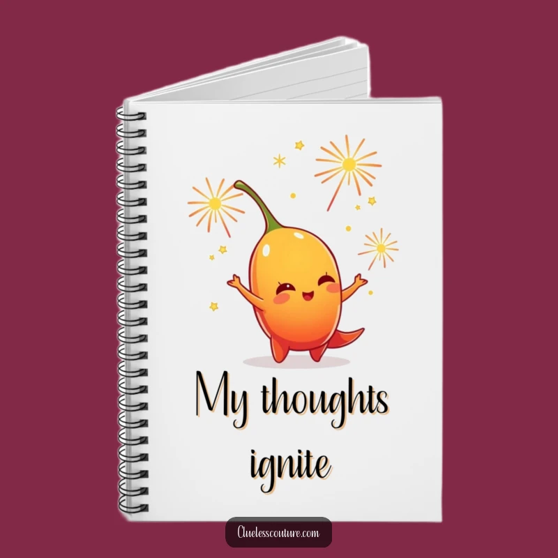 Funny Chili Pepper Firework Juggling Notebook - Playful Journal Gift