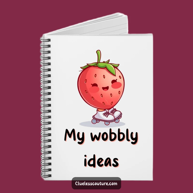 Funny Blushing Strawberry Roller Skates Notebook, Journal for Sweet Ideas