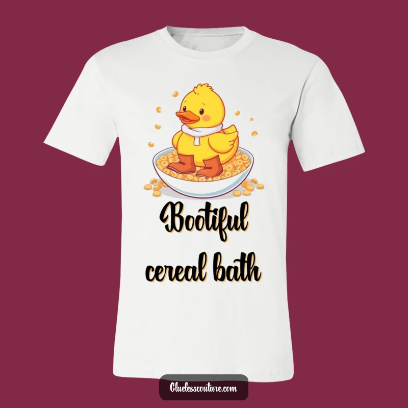 Funny Rubber Duck Cereal Quest T-Shirt: Wearable Humor for Every Breakfast Enthusiast