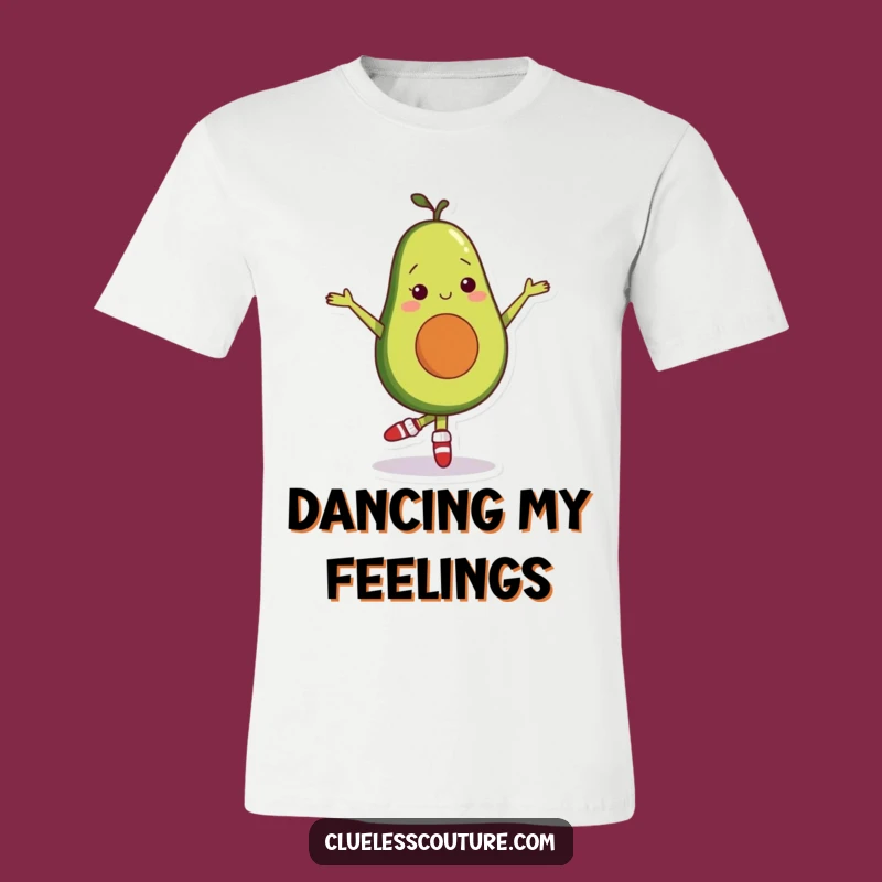 Funny Avocado Ballet Tee: Dance Like Nobody's Watching (Even If You're Shy)