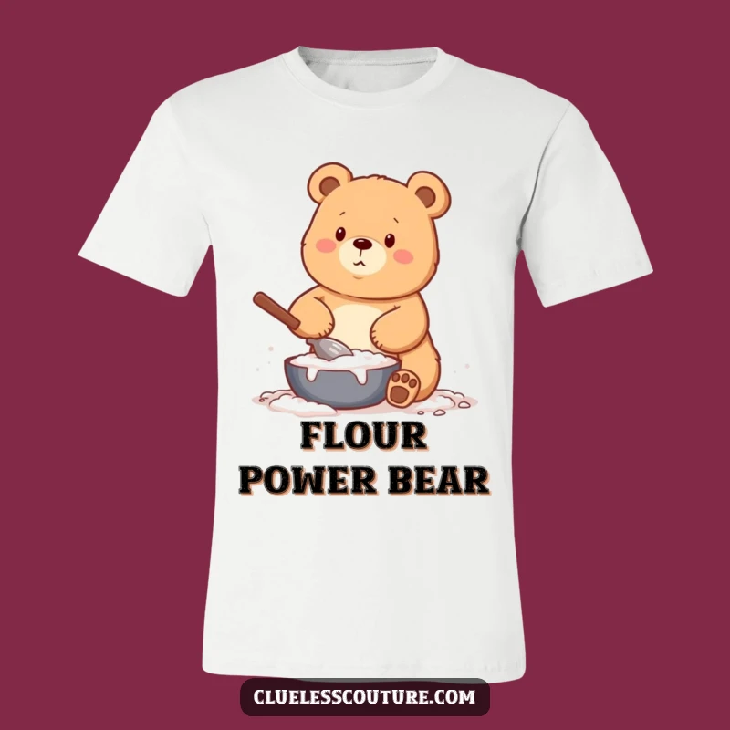 Funny Baking Bear Flour Shirt: Hilarious Messy Baker Apparel