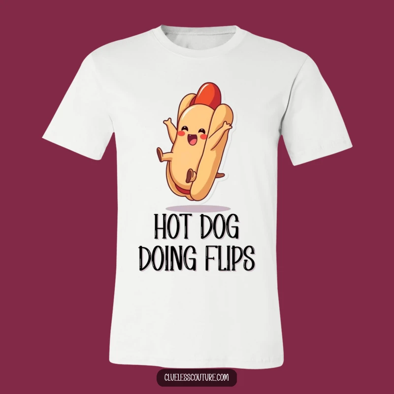 Funny Hot Dog Cartwheel T-Shirt A Playful Foodie Gift