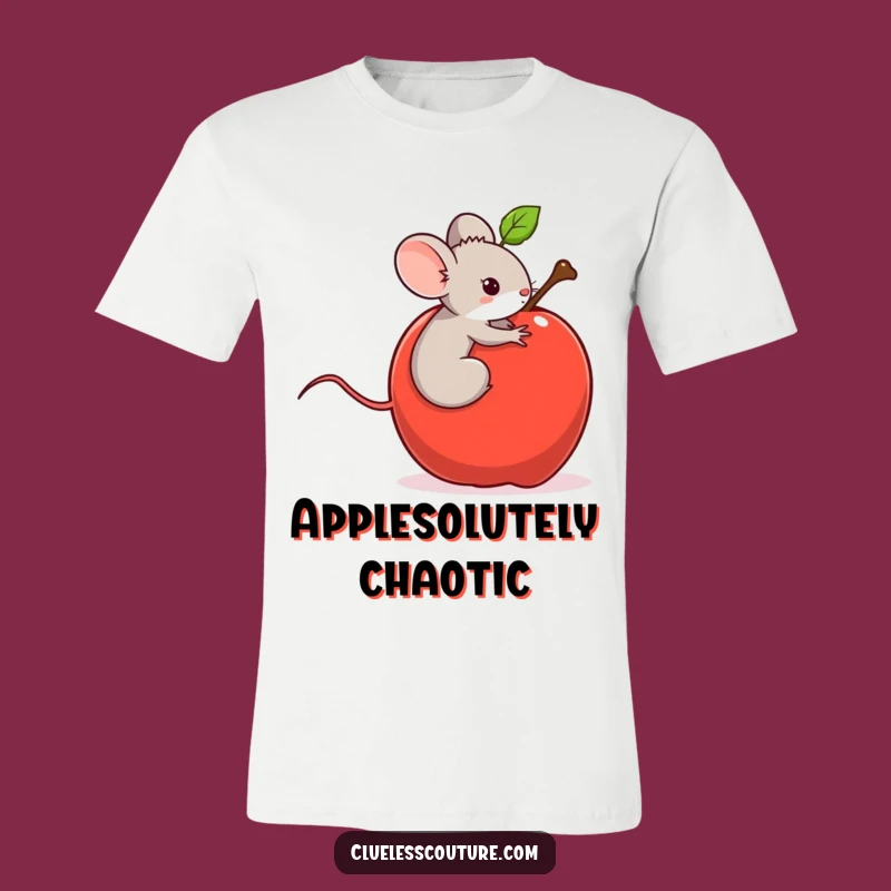 Funny Mouse Apple Ride T-Shirt - Hilarious Unexpected Journey Gift