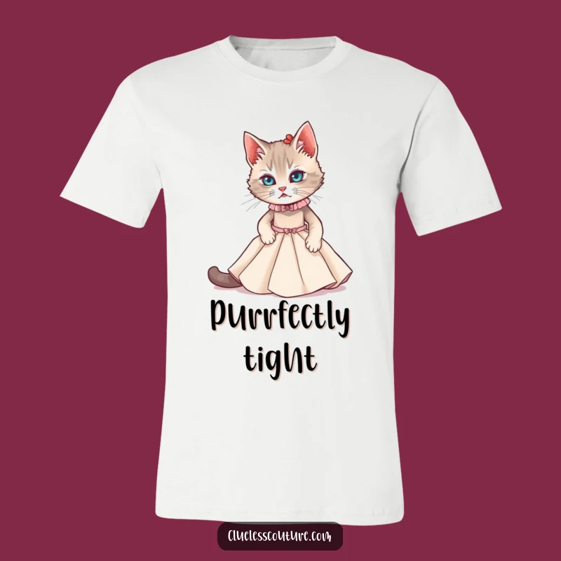 Funny Cat Couture T-Shirt: Feline Fashion Fumble, Hilarious Tee!