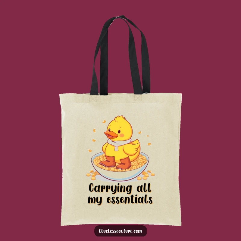 Funny Rubber Duck Cereal Odyssey Tote Bag: Carry Your Laughs in Style