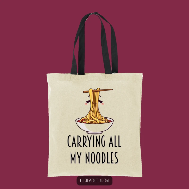 Funny Confused Chopsticks Spaghetti Tote Bag - Hilarious Gift for Shoppers