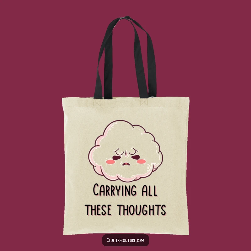 Funny Nervous Cloud Tote Bag: Hilarious Accessory for Everyday Uncertainty