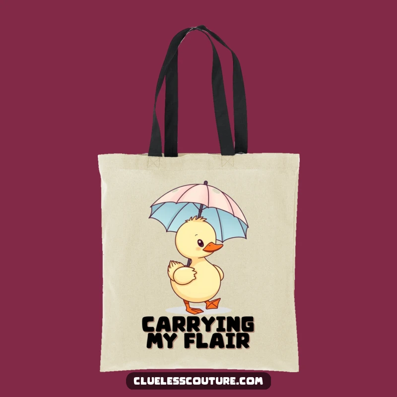 Funny Sassy Duck Tote Bag: Chic Humor With A Tiny Umbrella Accessory