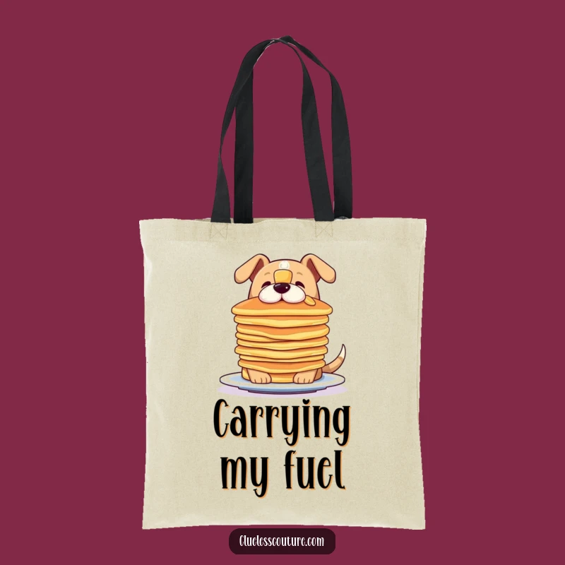 Funny Dog Pancake Balance Tote Bag - Hilarious Pet & Breakfast Carry-All