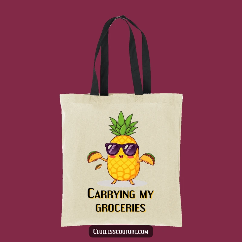 Funny Pineapple Taco Juggler Tote Bag: Carry Your Fiesta Everywhere