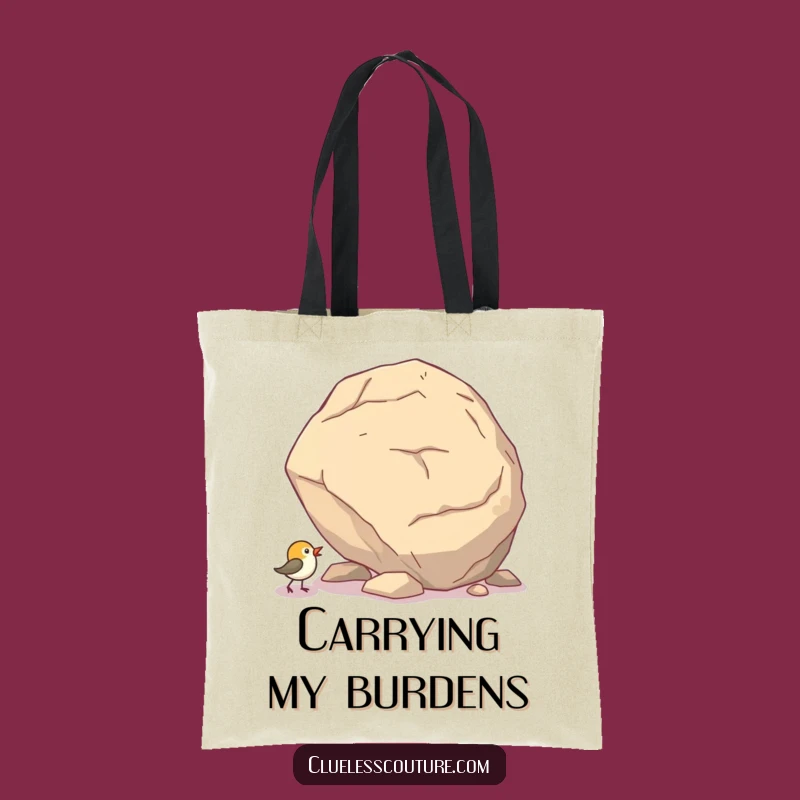 Funny Bird Boulder Push Tote Bag - Hilarious Motivational Carry-All