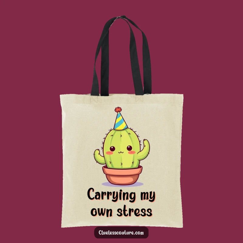 Funny Cactus Tote Bag: Hilarious Overwhelmed Accessory for Party Survivors