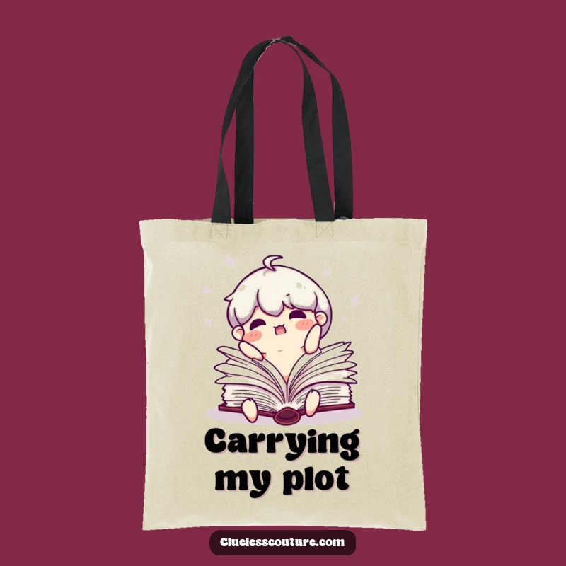 Funny Clumsy Book Character Tote Bag - Hilarious Library Accessory Gift