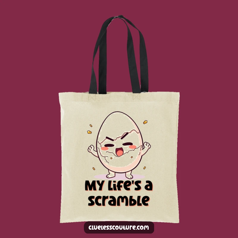 Funny Determined Egg Cracking Tote Bag - Breakfast Carry-All Gift