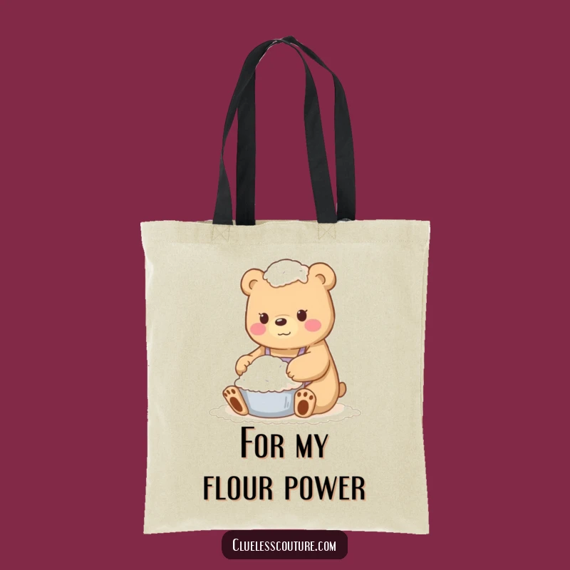 Funny Flour Bear Tote Bag - Hilarious Kitchen Mess Carry-All Gift
