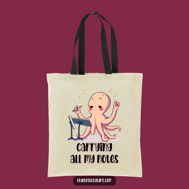 Funny Octopus Conductor Tote Bag - Hilarious Music Bag Gift