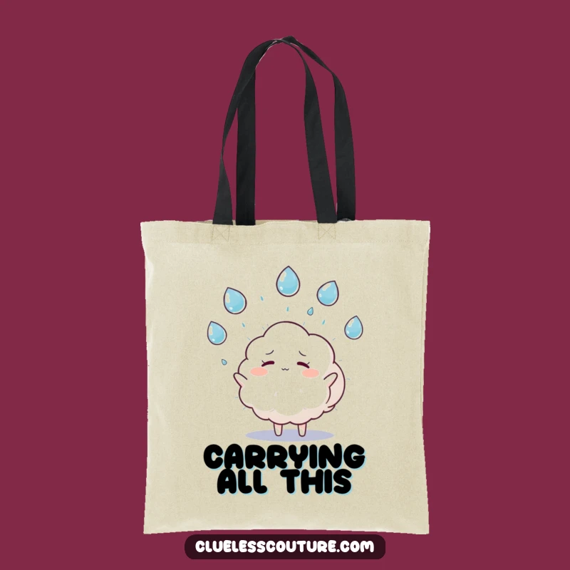 Funny Overwhelmed Cloud Tote Bag: Carry Your Day with This Juggling Design