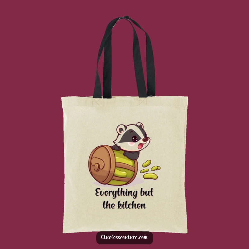 Funny Pickle Badger Tote Bag: Startled Roller - Stylish Funny Gift!