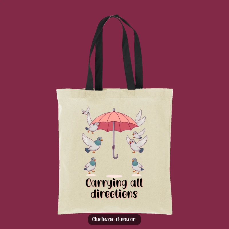 Funny Pigeon Umbrella Tote Bag, Flock Carry-All, Chic & Humorous Accessory