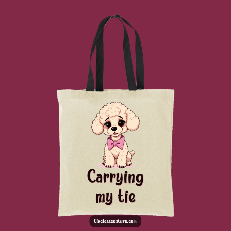 Funny Poodle Cravat Tote Bag: Carry Your Style, Hilarious Accessory!