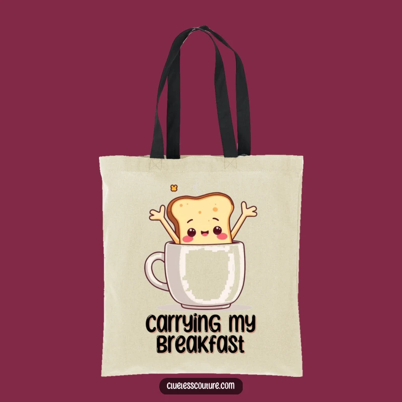 Funny Toast Coffee Dive Tote Bag: Carry Your Breakfast Humor