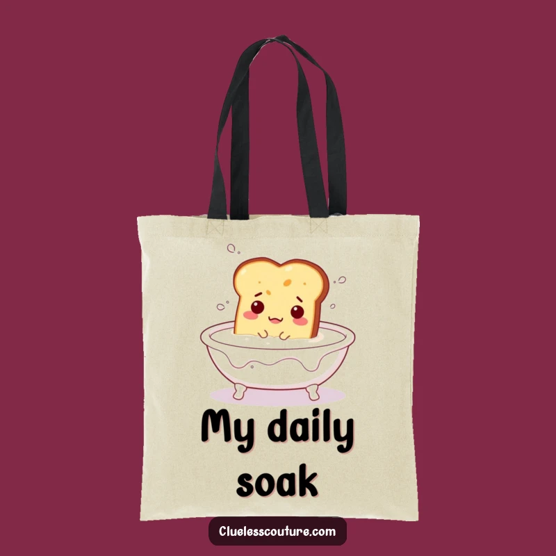 Funny Toast Milk Bath Tote Bag - Carry Your Breakfast Laughs, Hilarious Gift