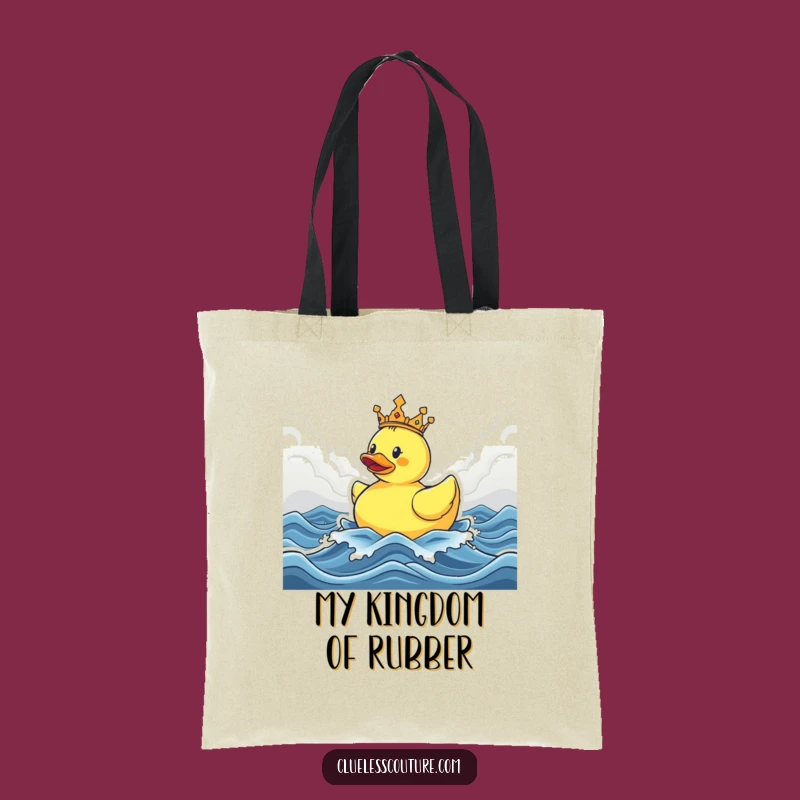 Funny Triumphant Ducky Crown Tote Bag - Hilarious Adventure Gift