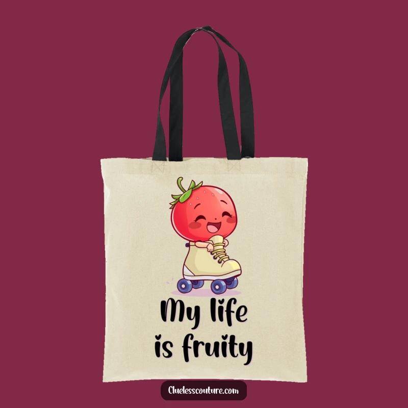 Funny Strawberry Skate Tote Bag - Giggling Accessory for Wild Rides