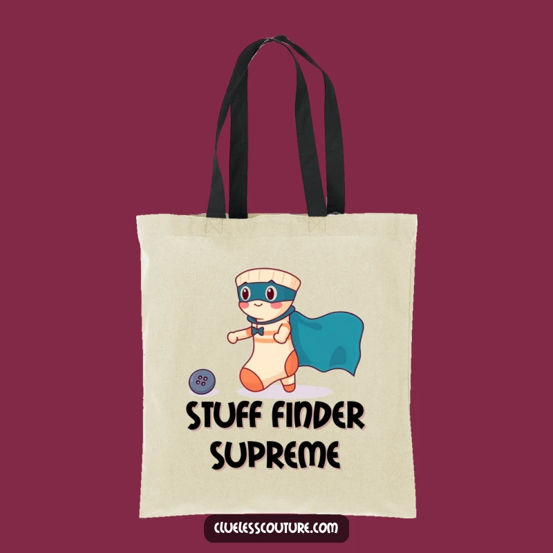 Funny Brave Sock Rescuing Button Tote Bag, Practical Heroic Accessory